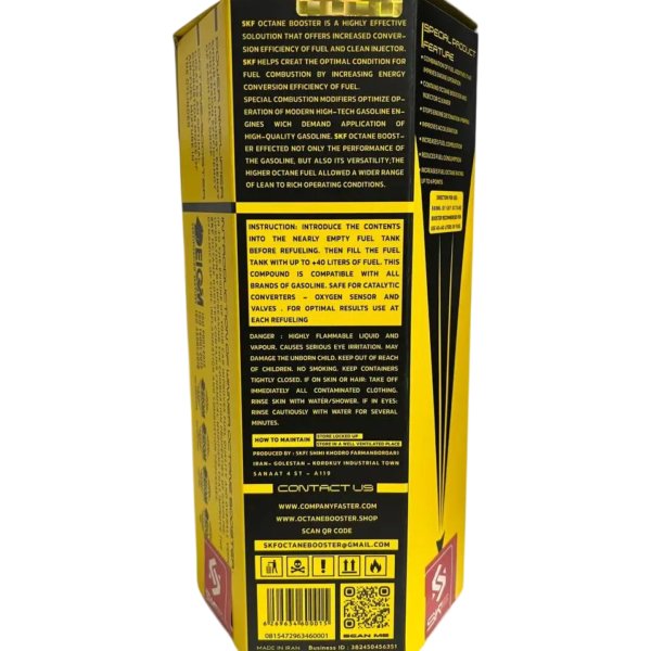مکمل بنزین SKF برند فستر 500 میلی لیتر بسته تک عددی | SKF Octan Booster 500 mL - تصویر 3