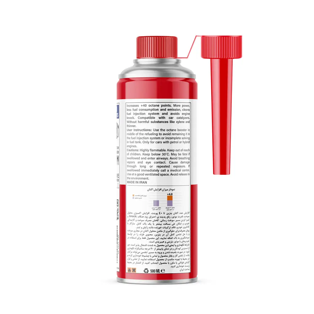 مکمل بنزین آرتمن 500 میلی لیتر درب پلاستیکی Artman octan booster